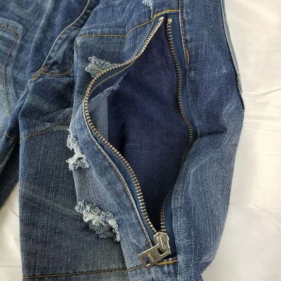 Heritage America Jeans Mens 40x34 Actual W40xL32 Vndls 1776 Destroyed Blue Denim - Picture 12 of 16